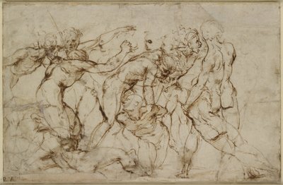 A Battle of Nude Warriors with Captives, WA1846.179 by Raffaello Sanzio Raphael